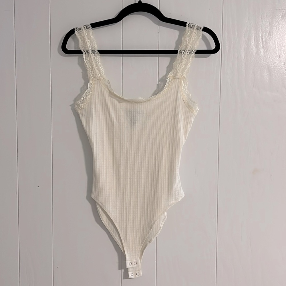 Forever 21 Lace Trimmed Bodysuit